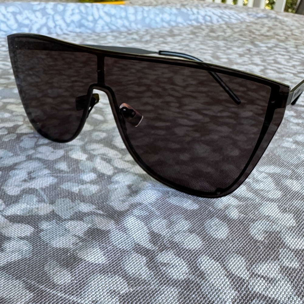 SAINT LAURENT MASK YSL SL1B 001 Black Unisex‎ Shield Sunglasses Retail $530